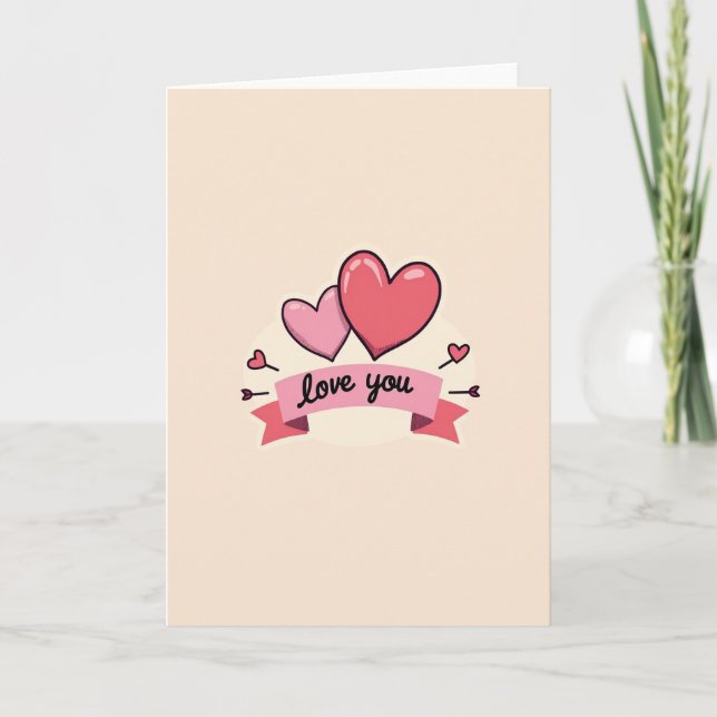 Tarjeta de Corazones de Amor Sincero (Anverso)