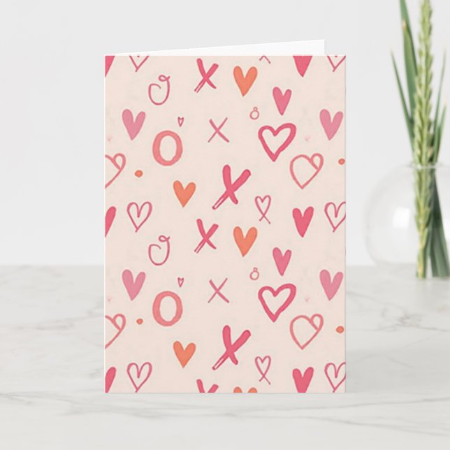 Tarjeta de Corazones de Amor Xoxo (Anverso)