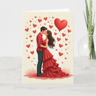 Tarjeta de Corazones de Besos de Dulces Corazones