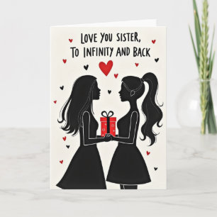 Tarjeta de Corazones de Hermana Infinito