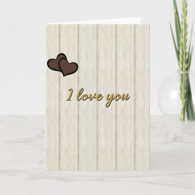 Tarjeta de corazones de madera 'Te quiero' (Anverso)