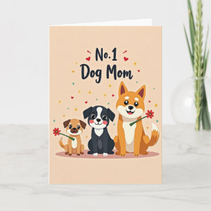 Tarjeta de Corazones de Mamá Perrita Dulce