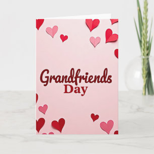 Tarjeta de corazones de papel del día de los abuel