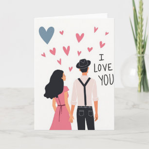 Tarjeta de Corazones de Te Amo Pareja