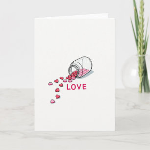 Tarjeta de Corazones Derramados de Amor