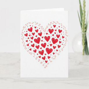 Tarjeta de Corazones Dibujados Minimalista