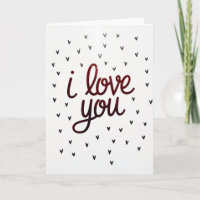 Tarjeta de corazones diminutos con brillo rojo Te 