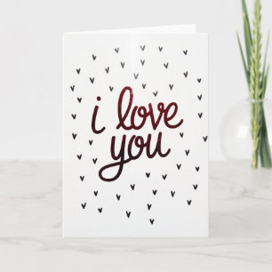 Tarjeta de corazones diminutos con brillo rojo Te