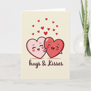 Tarjeta de Corazones Dulces Abrazos Besos