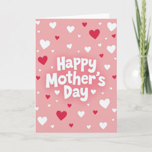 Tarjeta de corazones dulces para el día de la madr