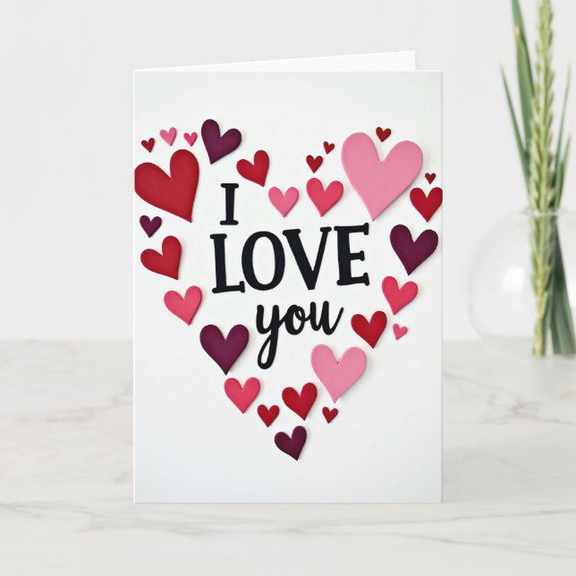Tarjeta de Corazones Dulces Te Amo (Anverso)