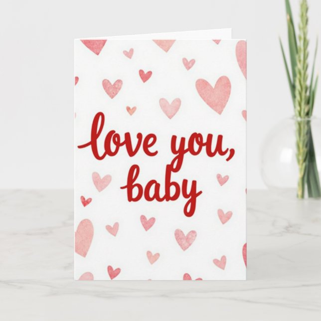 Tarjeta de Corazones Dulces Te Amo Bebé (Anverso)