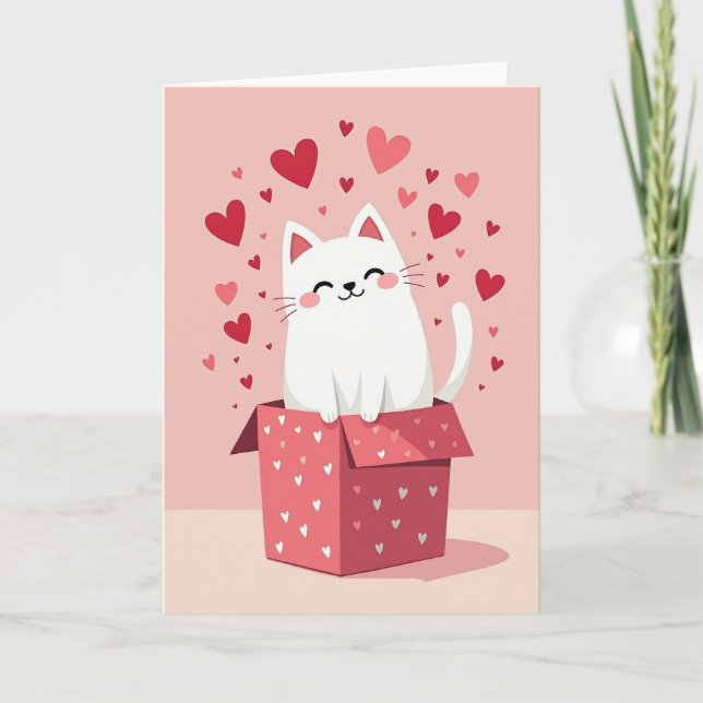Tarjeta de corazones Kitty te amo (Anverso)