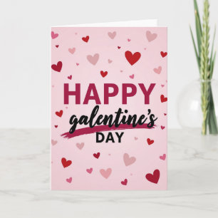 Tarjeta de corazones mates del día de Galentines