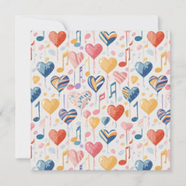 Tarjeta de corazones musicales