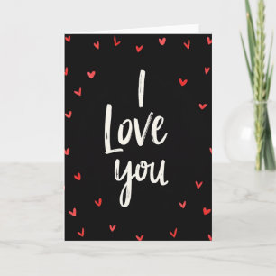 Tarjeta de Corazones Negro Te Amo