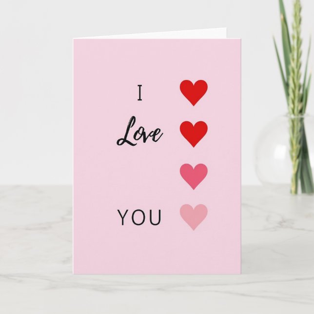Tarjeta de Corazones Ombre Te Amo (Anverso)