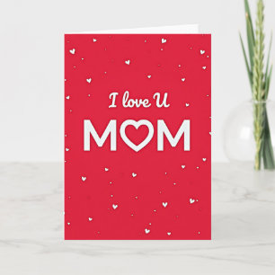 Tarjeta de Corazones Rojos de Amor por Mamá