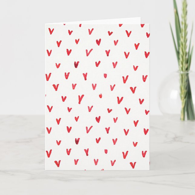 Tarjeta de corazones rojos simples V (Anverso)