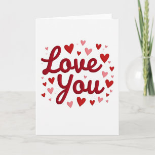 Tarjeta de Corazones Rojos Te Amo