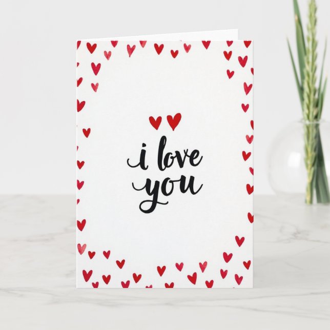 Tarjeta de Corazones Rojos Te Amo (Anverso)
