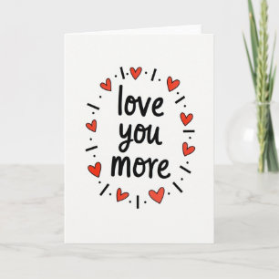 Tarjeta de corazones rojos Te Amo Más