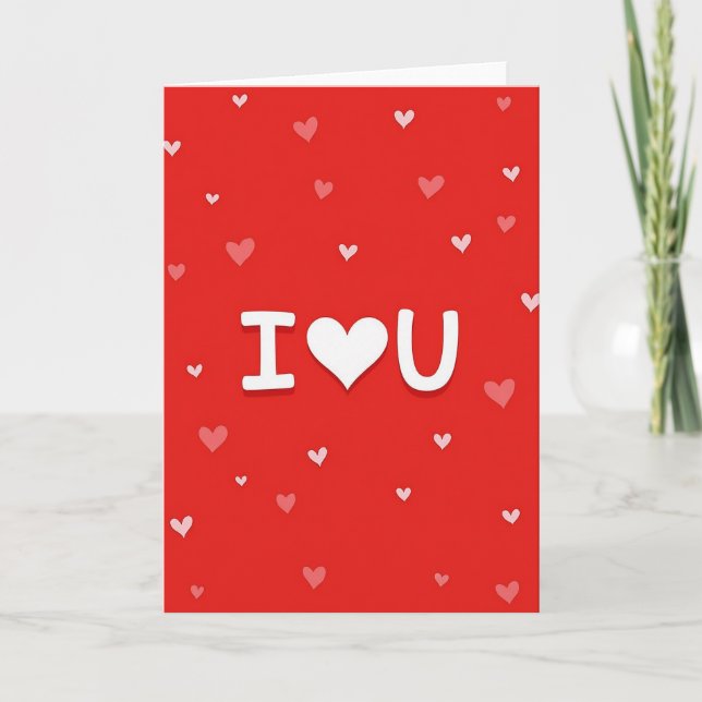 Tarjeta de Corazones Rojos 'Te Quiero' (Anverso)
