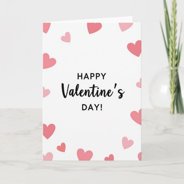 Tarjeta de corazones románticos del día de San Val (Anverso)