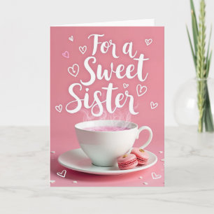 Tarjeta de Corazones Rosados Hermana Querida