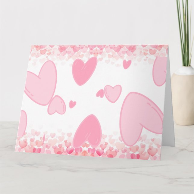 TARJETA DE CORAZONES ROSAS (Anverso)