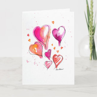 Tarjeta de corazones sangrantes del día de San Val