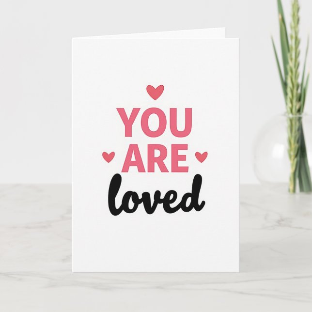 Tarjeta de Corazones Simples Eres Amado (Anverso)