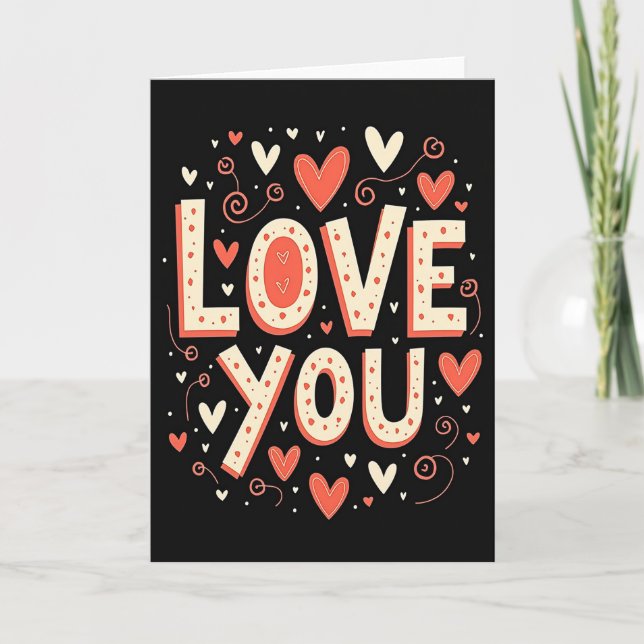 Tarjeta de Corazones Simples Te Aman (Anverso)