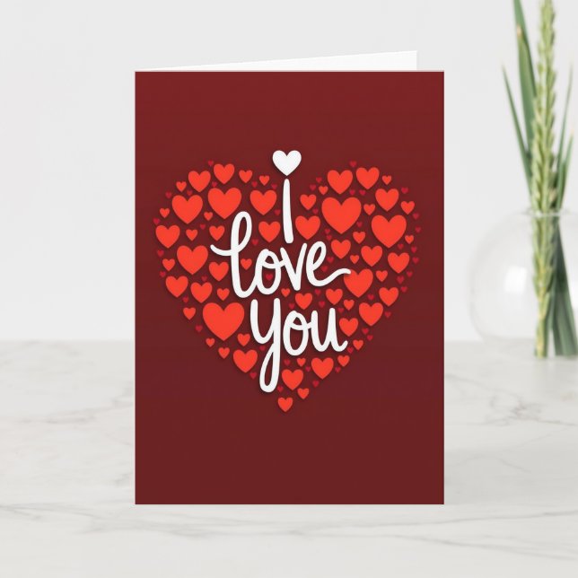 Tarjeta de Corazones Superpuestos 'Te Amo' (Anverso)