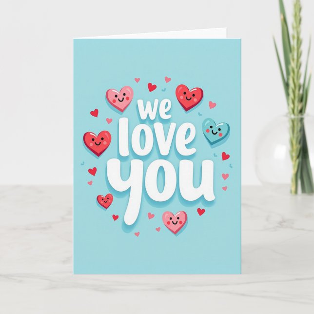 Tarjeta de Corazones Te Amamos (Anverso)