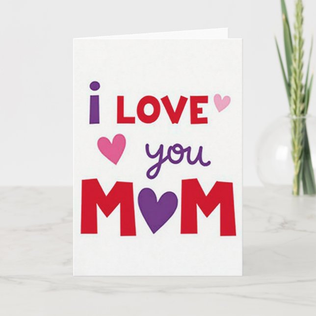 Tarjeta de Corazones Te Amo Mamá (Anverso)