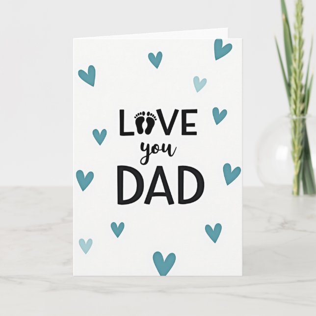 Tarjeta de Corazones Te Amo Papá (Anverso)