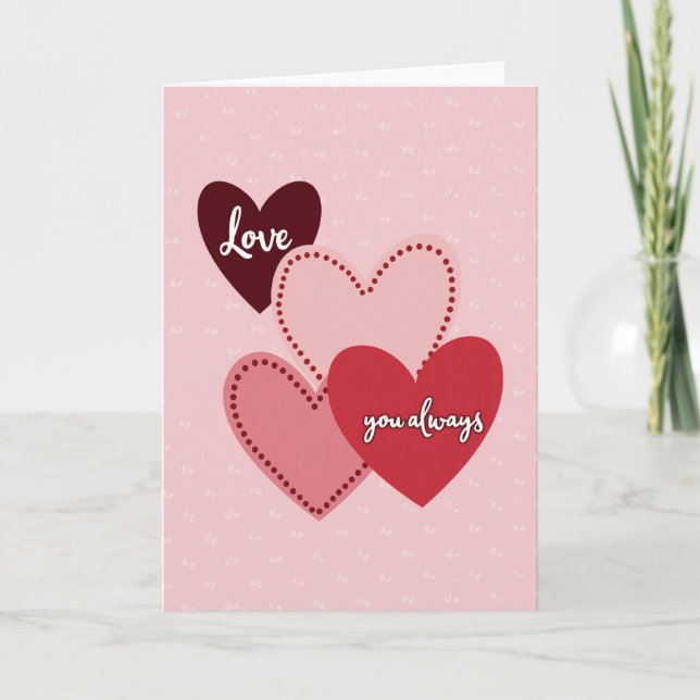 Tarjeta de Corazones Te Amo Siempre (Anverso)