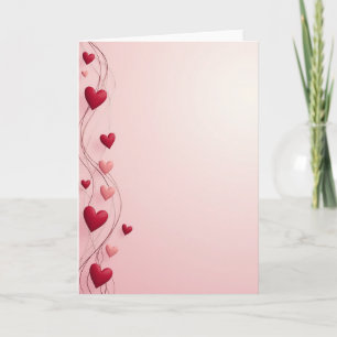 Tarjeta de corazones volumétricos con sentimiento