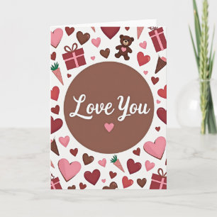 Tarjeta de Corazones y Osos de Amor