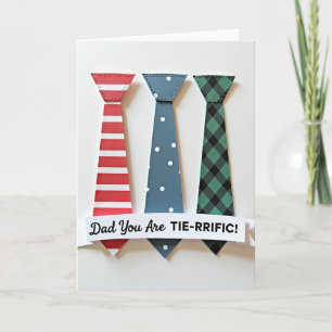 Tarjeta de Corbata del Día del Padre a Rayas