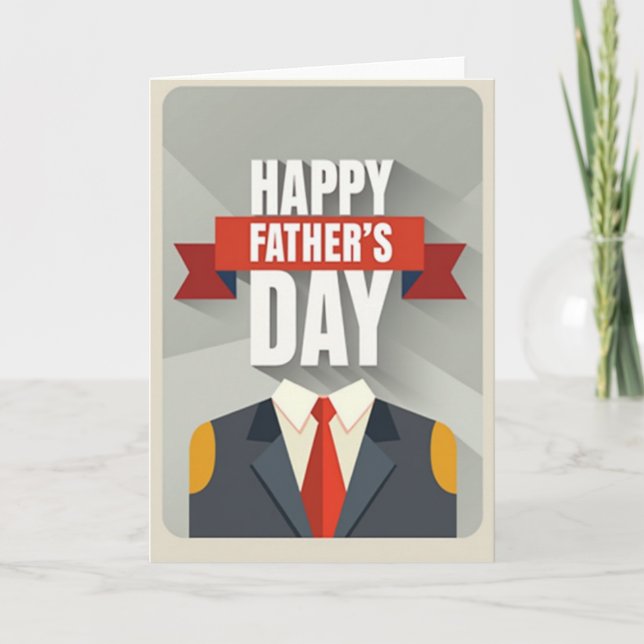 Tarjeta de Corbata del Día del Padre Elegante (Anverso)