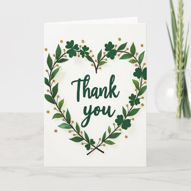 Tarjeta de corona de agradecimiento verde (Anverso)