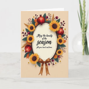 Tarjeta de Corona de Belleza de Acción de Gracias