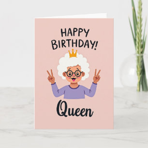 Tarjeta de corona de cumpleaños juguetona