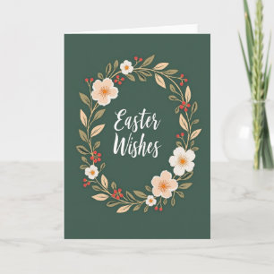 Tarjeta de corona de deseos de Pascua