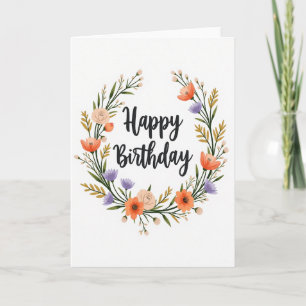 Tarjeta de corona de ilustración de cumpleaños