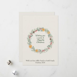 Tarjeta de corona de Navidad Hygge — Felicitacione