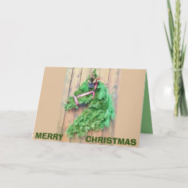 TARJETA DE CORONA DE NAVIDAD PARA CABALLO