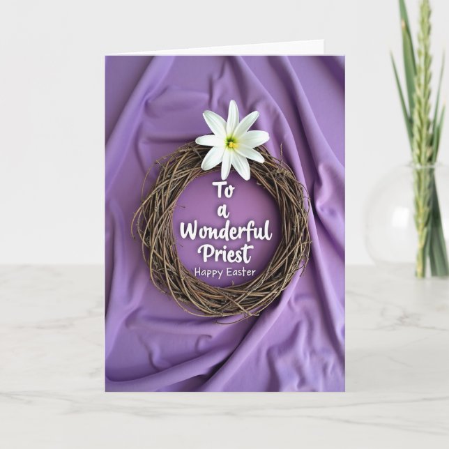Tarjeta de Corona de Pascua de Feliz Resurrección  (Anverso)